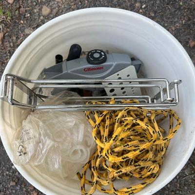5 gallon Ace bucket of misc tools and hardware