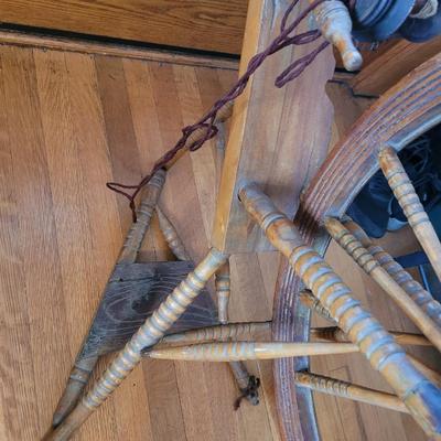 ANTIQUE spinning / carding wheel from Norway