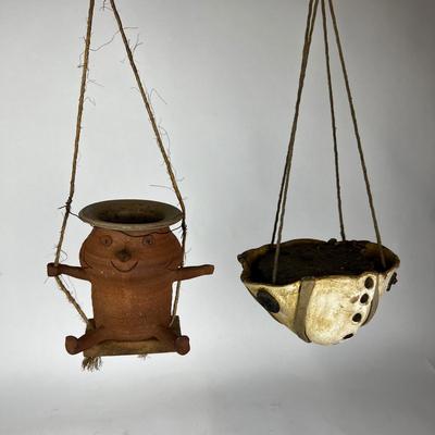 696 Handcrafted Signed Hanging Pots