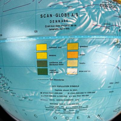 699 Vintage Illuminated Floor Globe by Scan Globe Denmark