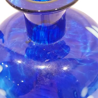 Signed Cobalt Blue Blown Glass Vase & Mother W/ Child Statue (LR-BBL)