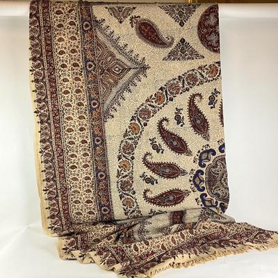 714 Persian Ghalamkari Cotton Handmade Tablecloth Tapestry with Paisley Design