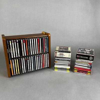 716 Mid-Century CD Shelf w/CDs