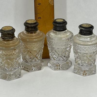 Vintage Glass Salt & Pepper Shakers 4 pcs