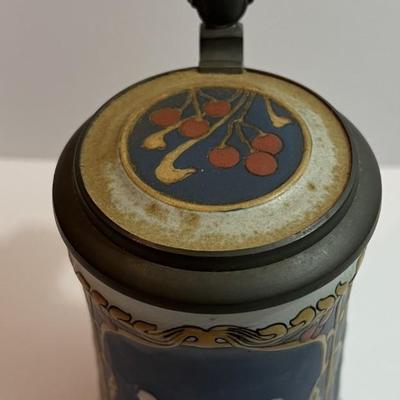 Antique METTLACH German Beer Stein 6-1/2" Tall in Good Preowned Condition.