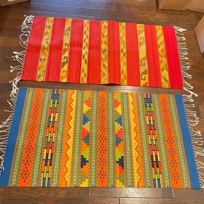 Two Bold and Colorful Woven Rugs (K-SS)