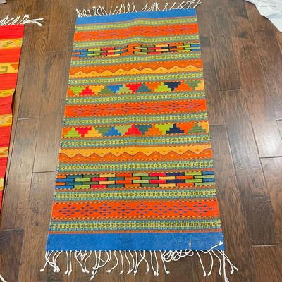 Two Bold and Colorful Woven Rugs (K-SS)