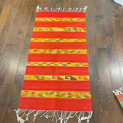 Two Bold and Colorful Woven Rugs (K-SS)