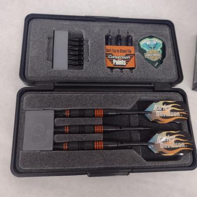 Harley Davidson Collectables- Dart Set in Tin, Playing Cards in Tin, Holiday Ornaments (#40)