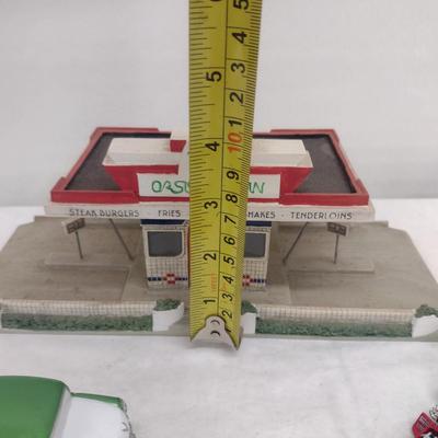 Hallmark Hometown America Drive-In Figurine and Collection of Miniature Cars (#41)