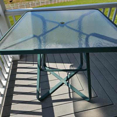 Tropitone Tall Square Patio Table + Four Swivel Chairs (OP-JS)