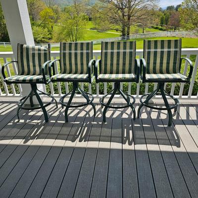 Tropitone Tall Square Patio Table + Four Swivel Chairs (OP-JS)