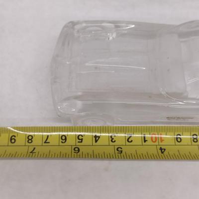 Vintage Crystal Hof Bauer Sports Car on Wooden Base (#46)