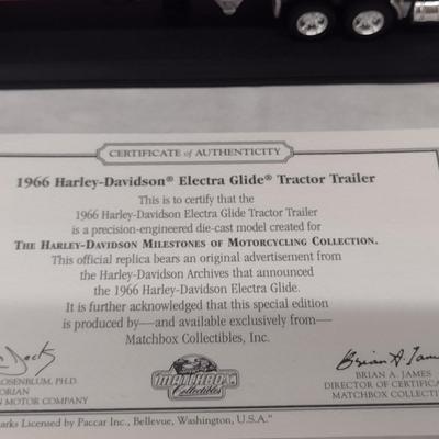 Harley Davidson 1966 Electra Glide Tractor Trailer with COA and Original Box (#49)