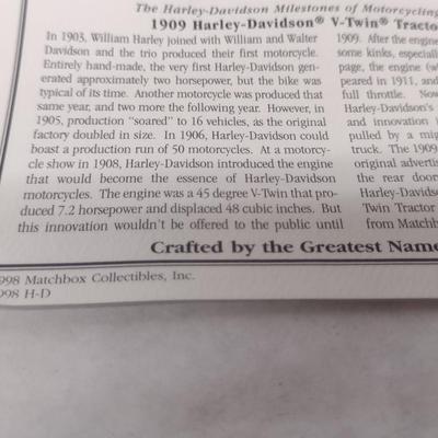 Harley Davidson 1909 V-Twin Tractor Trailer with COA and Original Box (#50)