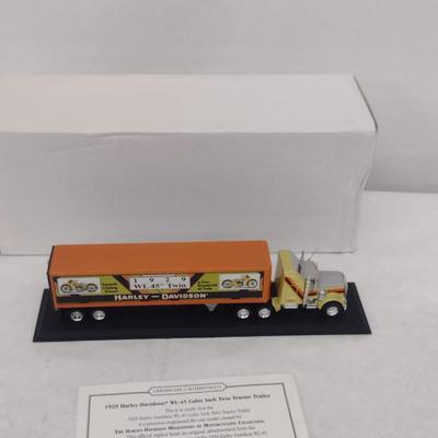 Harley Davidson 1929 WL-45 Cubic Inch Twin Tractor Trailer with COA and Original Box (#51)
