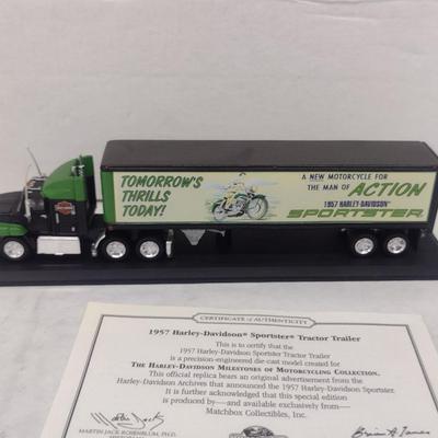 Harley Davidson 1957 Sportster Tractor Trailer with COA and Original Box (#53)