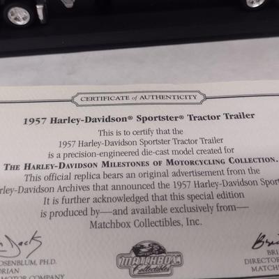Harley Davidson 1957 Sportster Tractor Trailer with COA and Original Box (#53)