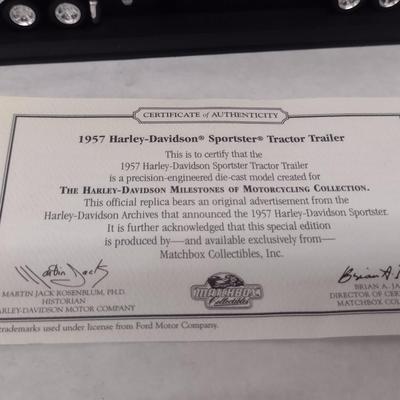 Harley Davidson 1957 Sportster Tractor Trailer with COA and Original Box (#53)