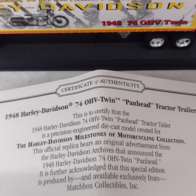 Harley Davidson 1948 74 OHV-Twin "Panhead" Tractor Trailer with COA and Original Box (#54)