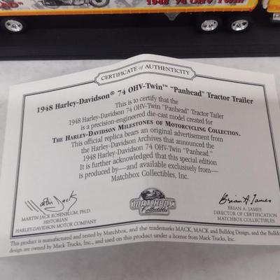 Harley Davidson 1948 74 OHV-Twin "Panhead" Tractor Trailer with COA and Original Box (#54)