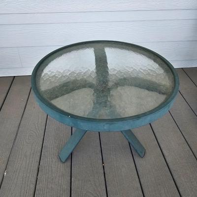 Tropitone Green/White Patio Rockers, Foot Stools & Table (OP-JS)