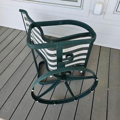 Tropitone Green/White Patio Rockers, Foot Stools & Table (OP-JS)