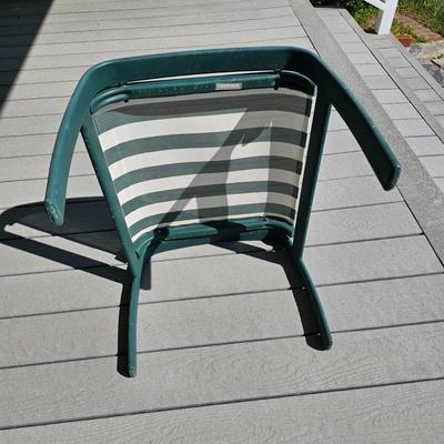 Tropitone Green/White Patio Rockers, Foot Stools & Table (OP-JS)