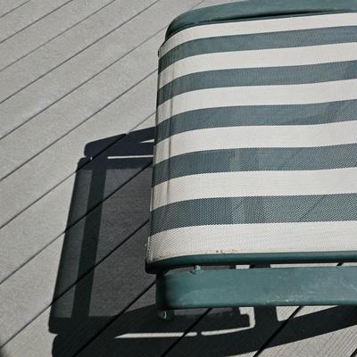 Tropitone Green/White Patio Rockers, Foot Stools & Table (OP-JS)