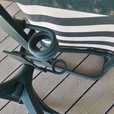 Tropitone Green/White Patio Rockers, Foot Stools & Table (OP-JS)
