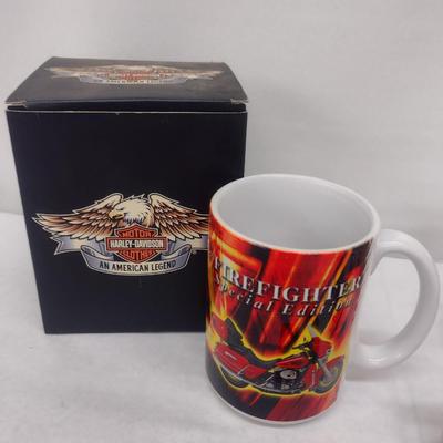Collection of Harley Davidson Collectibles- Mug, Beanie Pig, Pewter Train, Shot Glass (#58)