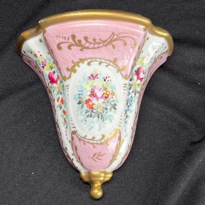 French porcelain wall pocket