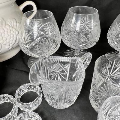 Cut lead cystal bowls, glasses