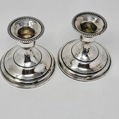 Sterling Silver Candlestick Holders 3.5