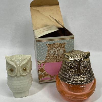 Vintage Owl Perfume Bottle Lot of 2