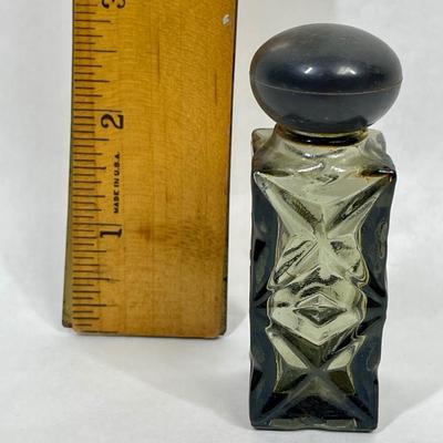 Small Green, Square, Glass Avon Bottle