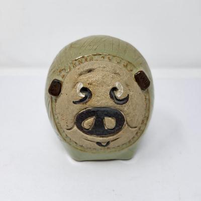 Vintage 1970's Atlantic Lion Ceramic Bank + Pottery Piggy