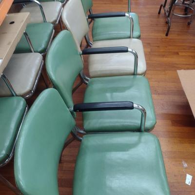 Vintage Connected Metal Frame Lobby Chairs- Bank of Four