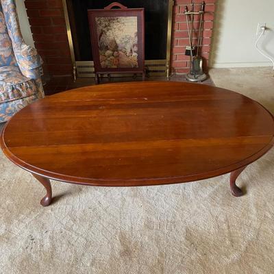 Solid Cherry Wood Queen Anne Drop Leaf Coffee Table