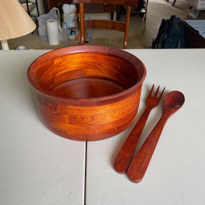 Wooden Salad Bowl Set