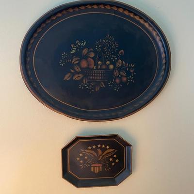 Vintage Decorative Tin Wall Plates 