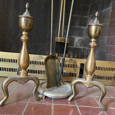 Brass Fireplace Set