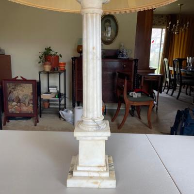 Vintage Pair of Neoclassical Marble Table Lamps