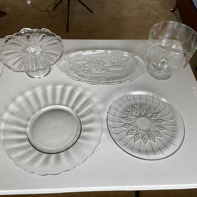 Assortment of Glass Serving Dishes / Platters