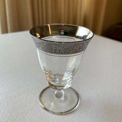 Tiffin-Franciscan Rambler Rose Clear Stem Tumbler / Cordial Glasses