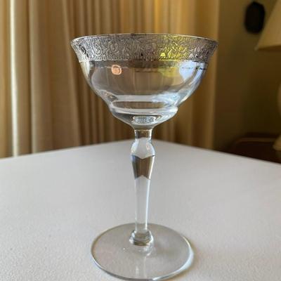 Tiffin-Franciscan Rambler Rose Clear Stem Champagne / Wine Glasses