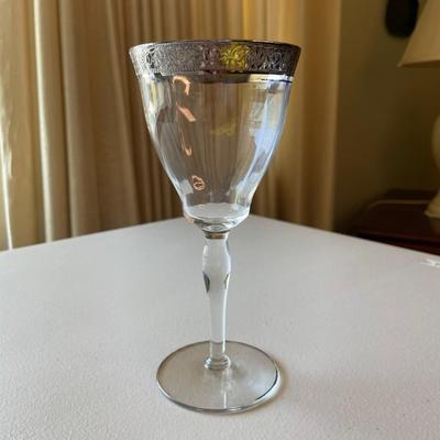 Tiffin-Franciscan Rambler Rose Clear Stem Wine Glasses