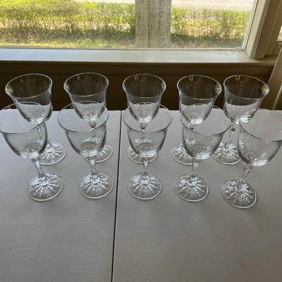 10 Kirkland Crystal Wine Glasses by Towle