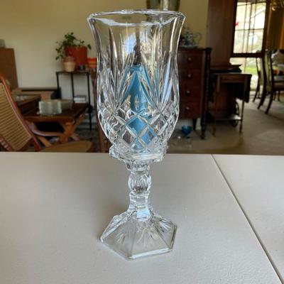 Pair of Cut Glass Crystal Vintage Candle Holders