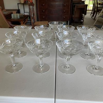 Set of 13 Vintage Crystal Champagne Glasses Andernach by Nachtmann